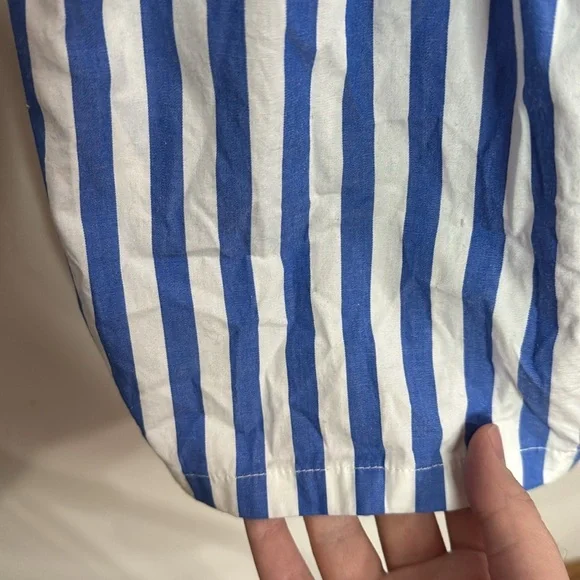 J Crew Factory Striped sleeveless tiered mini dress in cotton poplin size 6 - Picture 9 of 12